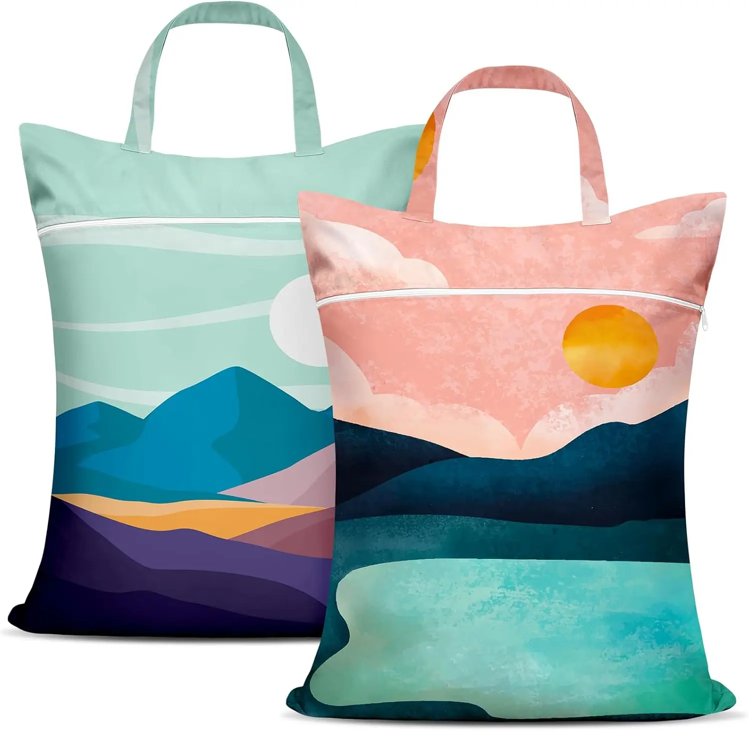 

2 Pcs Large Travel Laundry Bags - Waterproof with Handle, Washable Dirty Clothes Bags for Travel, Wet/Dry, Gym, Swimming Pool &