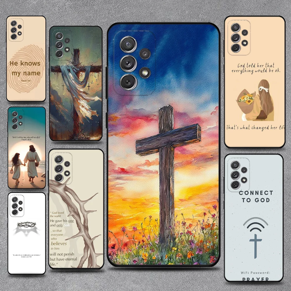 

Jesus Bible Verse Phone Case For Samsung S25,S24,S21,S22,S23,S30,Ultra,S20,Plus,Fe,Lite,Note,10,9,5G Black Cover
