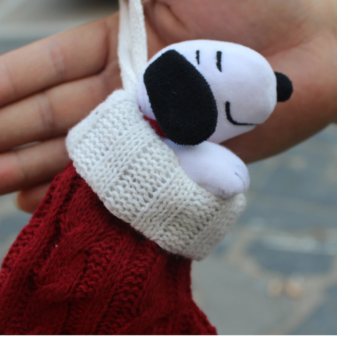 1/12piece 13CM Christmas stocking Snoopy Plush pendant toys snoopy hide in Christmas stocking Christmas  gift toys