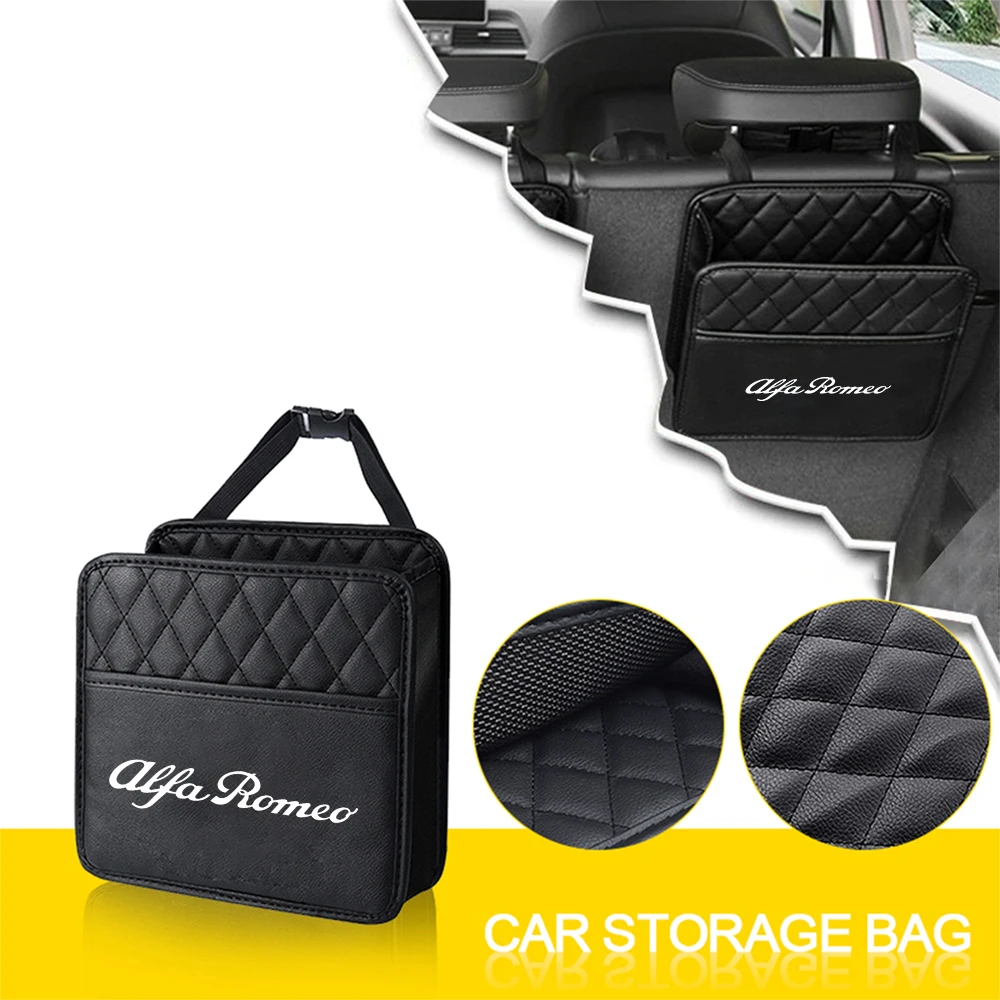 Multifunctional portable PU Leather car seat storage organizing bag Suitable for Alfa Romeo Giulietta GT 159 147 156 Mito Brera