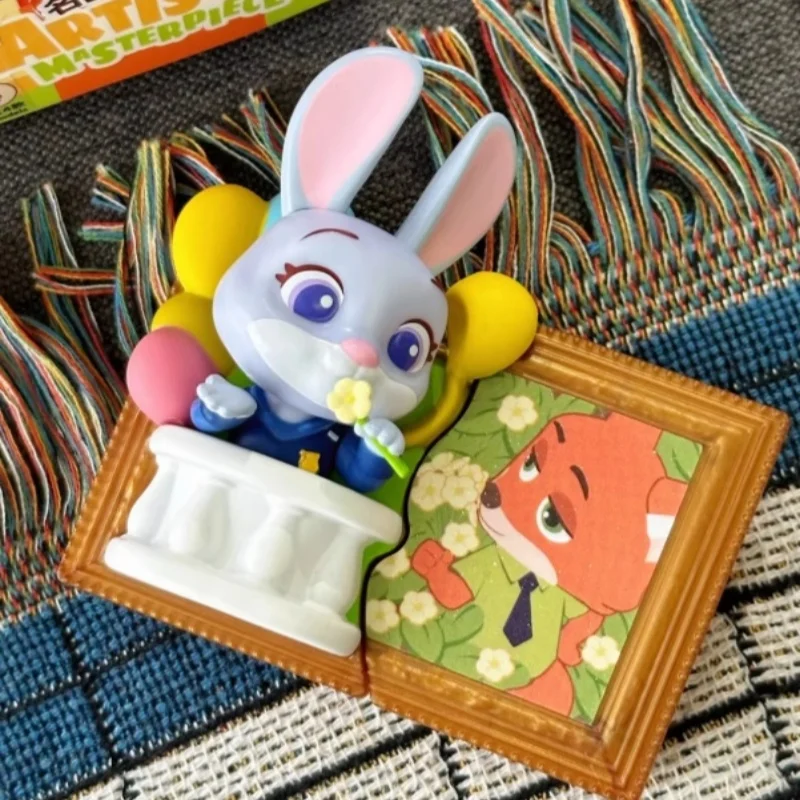 Boîte aveugle de la série magnétique artistique Disney, Zootopia Nick Judy Stitch Angel, dessin animé, modèle de marchandise, cadeaux de vacances, nouvelle collection