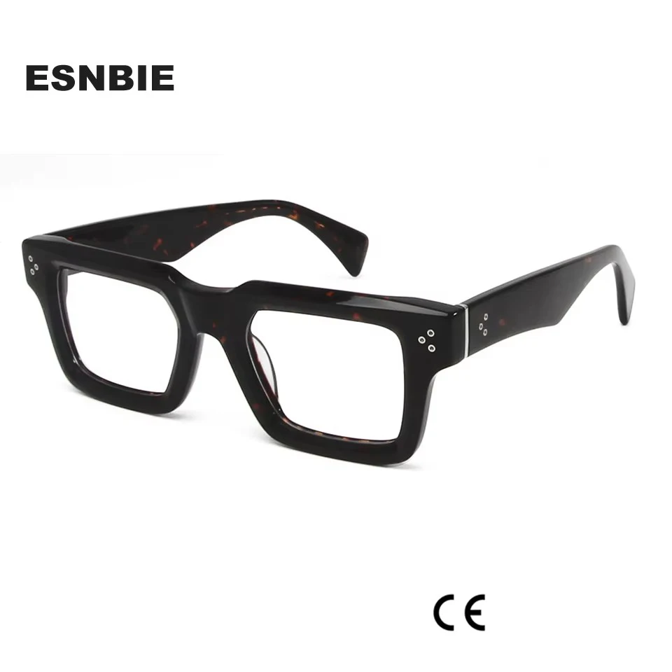 

Trendy Thick Square Frame Glasses For Men Chunky Acetate Rectangular Prescription Eyewear Frames Women lentes opticos para mujer