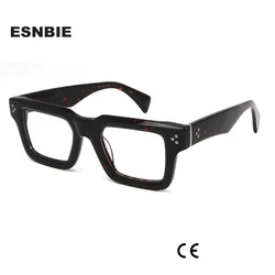 Trendy Thick Square Frame Glasses For Men Chunky Acetate Rectangular Prescription Eyewear Frames Women lentes opticos para mujer