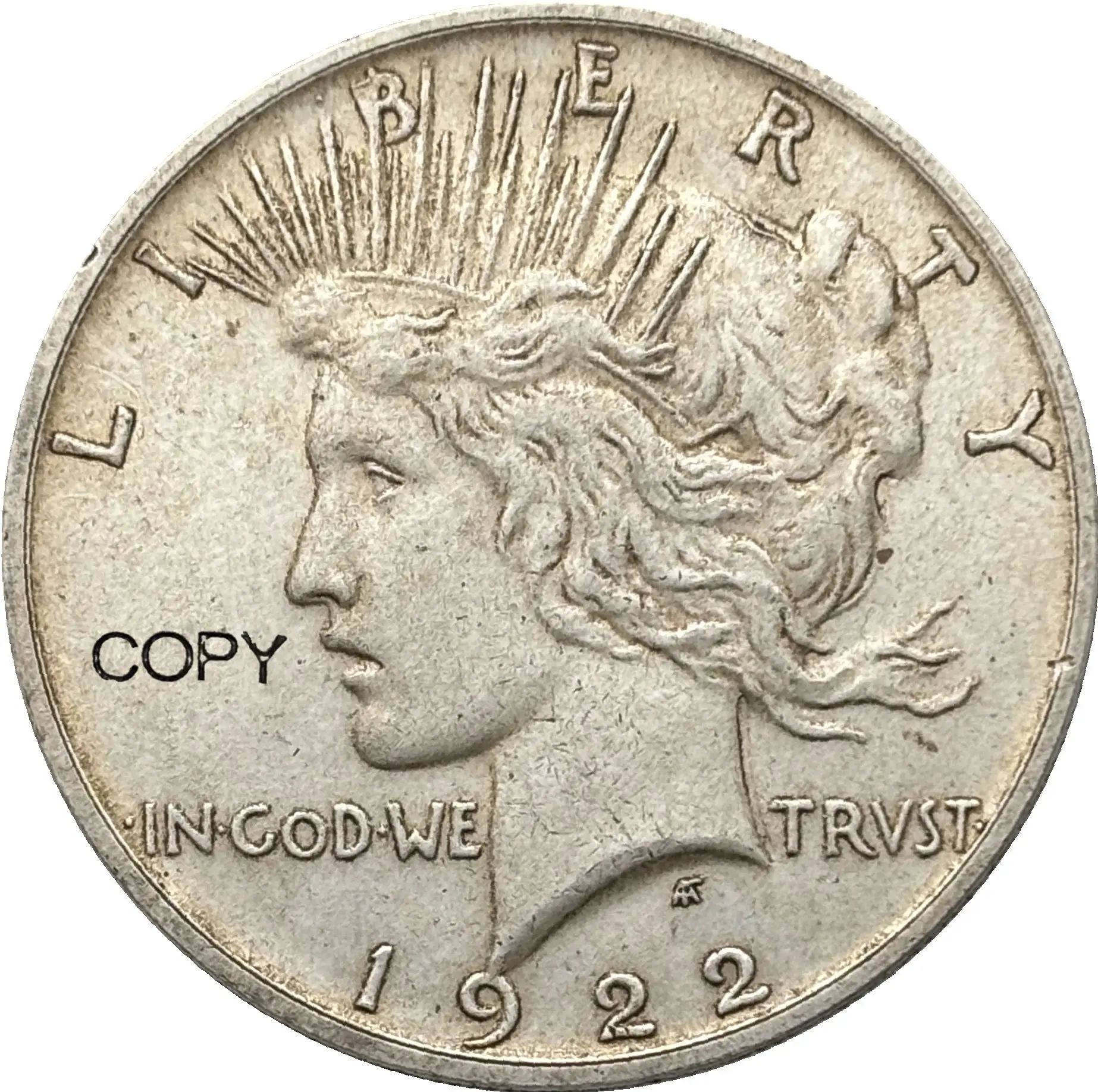 US 1922 1 One Peace Dollar Two Face Same Silver Plated America Copy Commemorative Coin Ww2 Liberty Moneda Collectible Coins