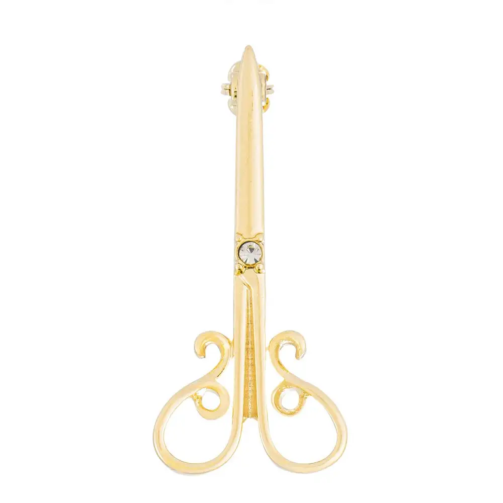 

10k Gold Color Scissors Necklace for Cosmetologist Gift (Brooch Gold)