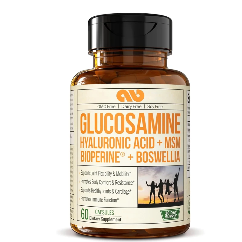 

Glucosamine sulfate+hyaluronic acid - joint food supplement. Help with health, knees, and hands -60 capsules