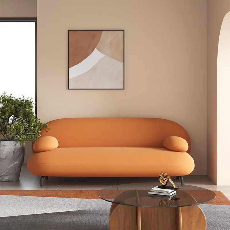 Nordic Light Luxury Living Room Sofa Hotel Reception Coffee Table Combination Modern Technology Cloth Furniture Small Apartment