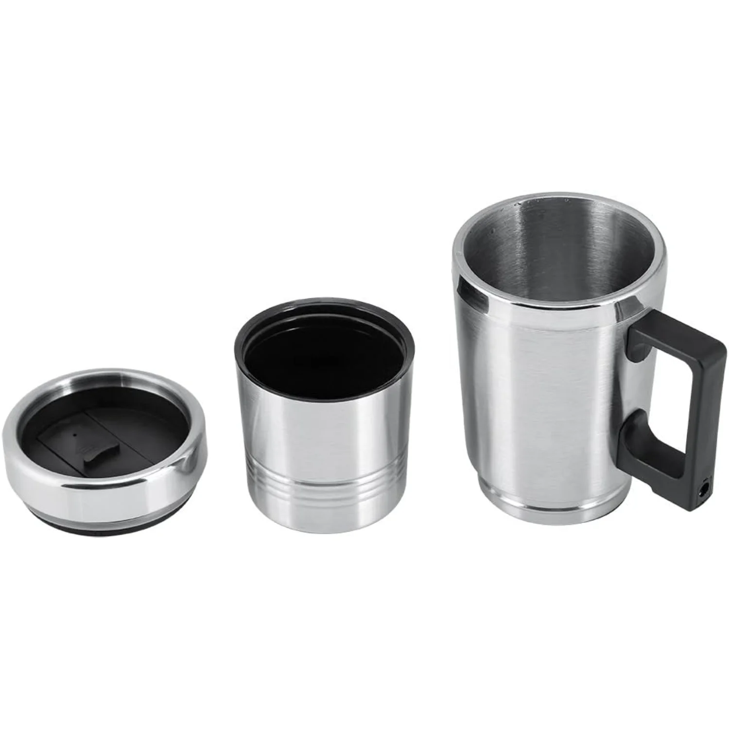 ステンレス製カーヒートカップ,コーヒー,紅茶,ウォーターカップ,ヒーター,トラベルボトル,12v,24v,300ml