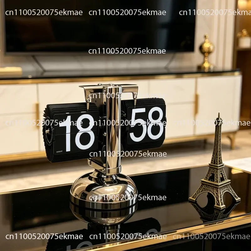 Mechanical Automatic Page-Turning Clock – Minimalist Retro Desktop Digital Pendulum Clock and Decorative Table Clock