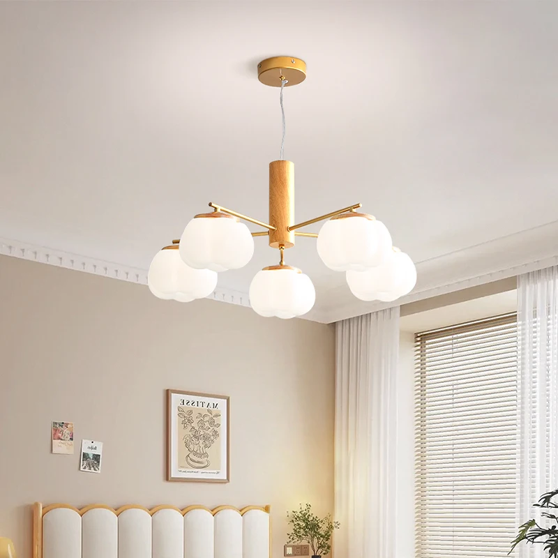 Lustre LED de style nordique, plafonnier crème, magnifique vent, noir, intérieur, luxe, décoration de la maison, salon, chambre à coucher, 8 têtes