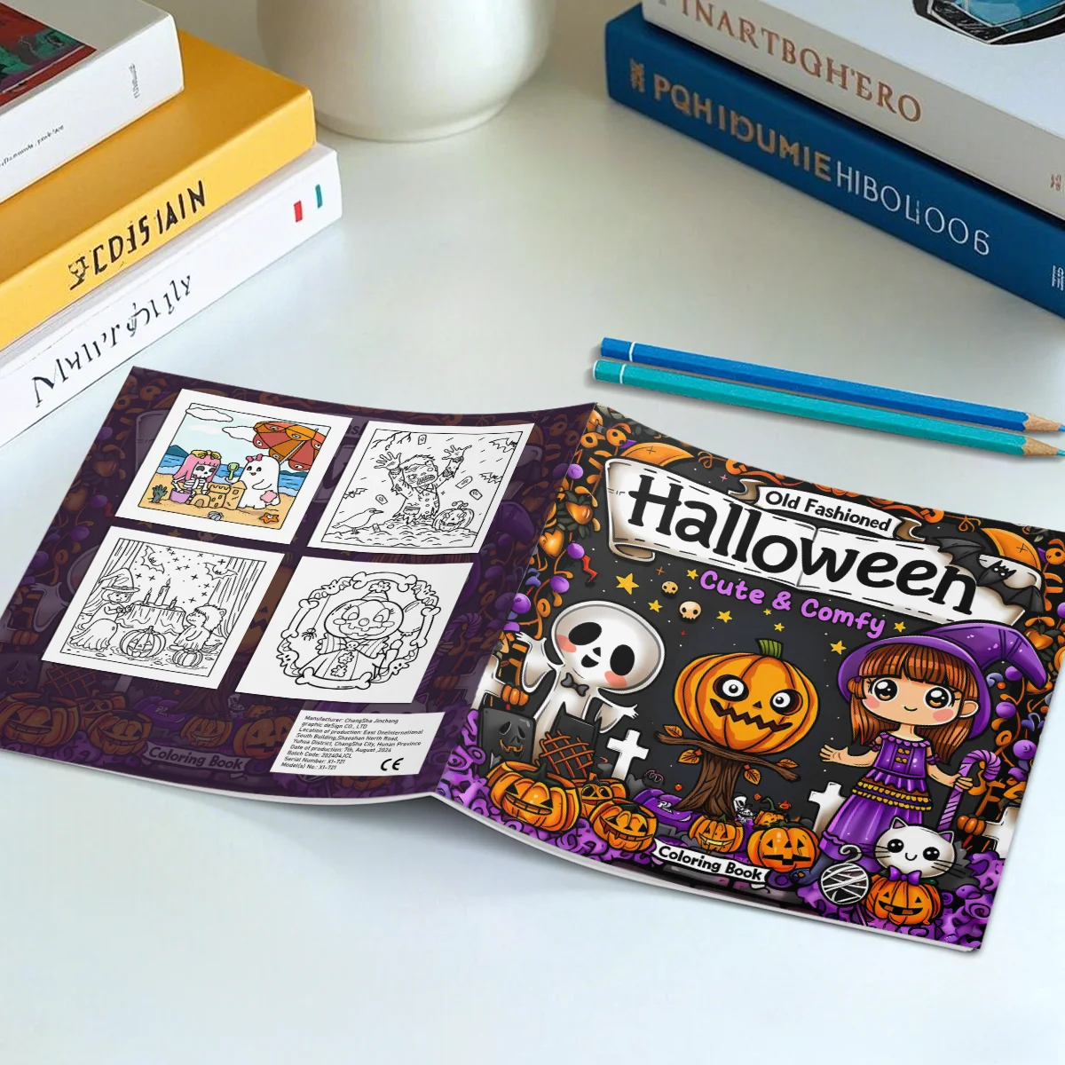 Halloween Coloring Book COZY FRIENDS Coloring Book For Adults And Teens Featuring Adorable Creepy Creatures for Halloween Gifts