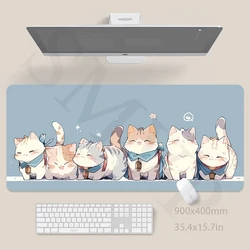 Alfombrilla de ratón Original de gato bonito, alfombrilla de ratón grande de 400x900cm, alfombrilla de escritorio Kawaii, alfombrilla de escritorio de empresa para regalo