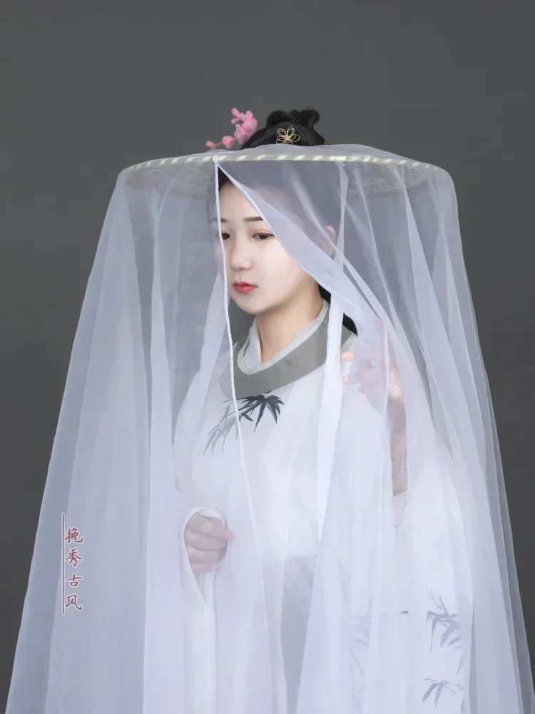 Tian Guan Ci Fu White Han Fu Anime PropsToy Cosplay Xielian Wigs Bamboo Hat Anime Xie Lian Hats Fang Xin Sword Cosplay Costume view 6