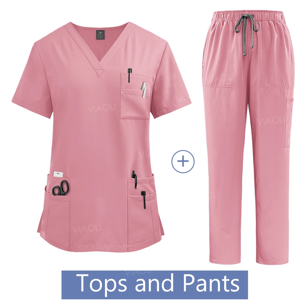 Medical Uniform Scrub Hospital Working Scrubs Set Wholesale Nursing Scrub Uniforms Women Healthcare Pharmacy Clinic Work Clothes image 3