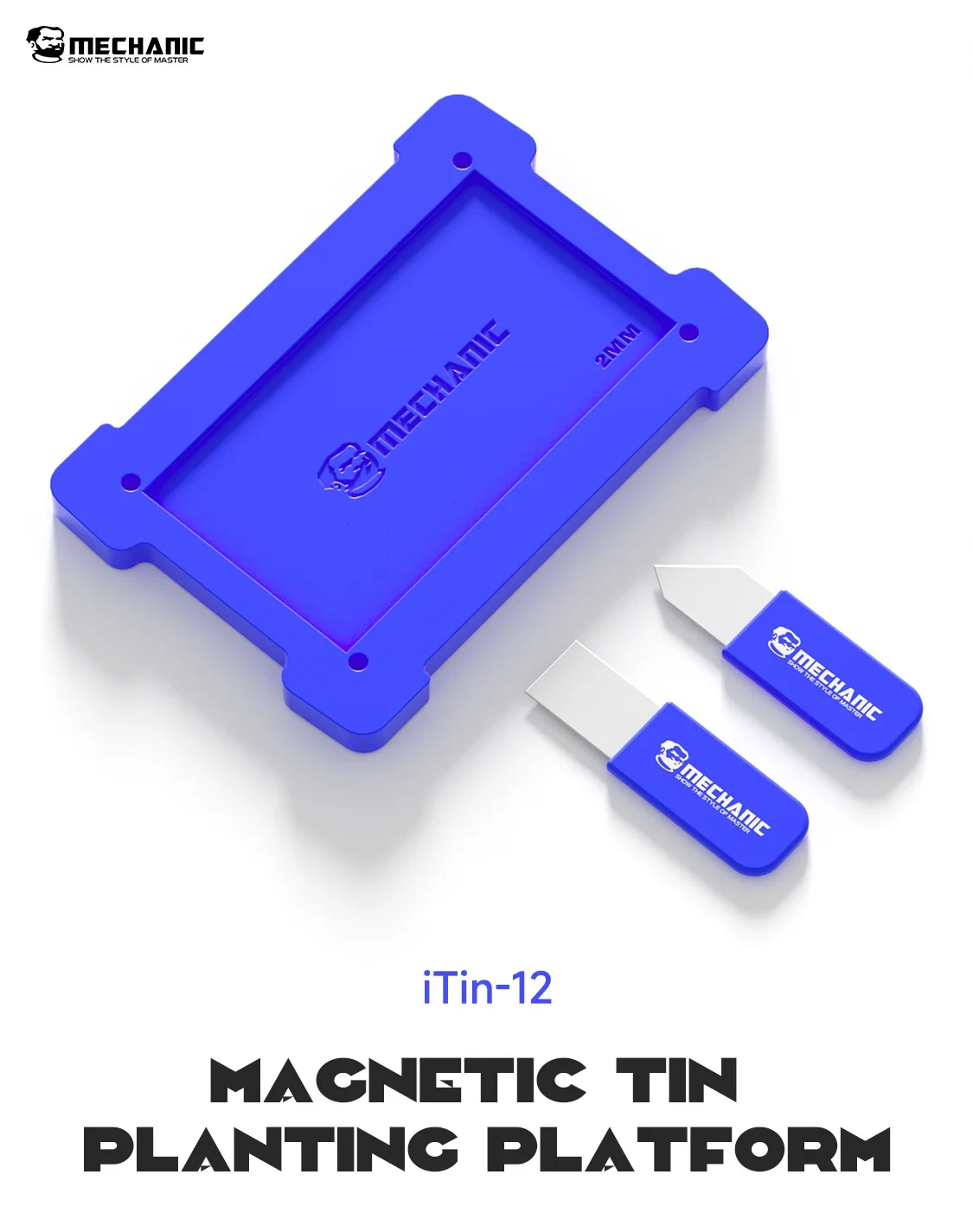 MECHANIC ITIN-12 BGA Reballing Stencil Magnetic Base For Phone Motherboard Middle Frame CPU IC Chip Planting Tin 3D Silicon Mat