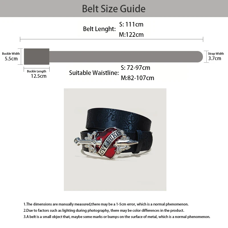 Neue Gothic Punk Leder Y2k Gürtel Für Frauen Männer Herz Schnalle Taille Halloween Luxus Weibliche Jeans Hosen Dekorative Bund – Detail 8