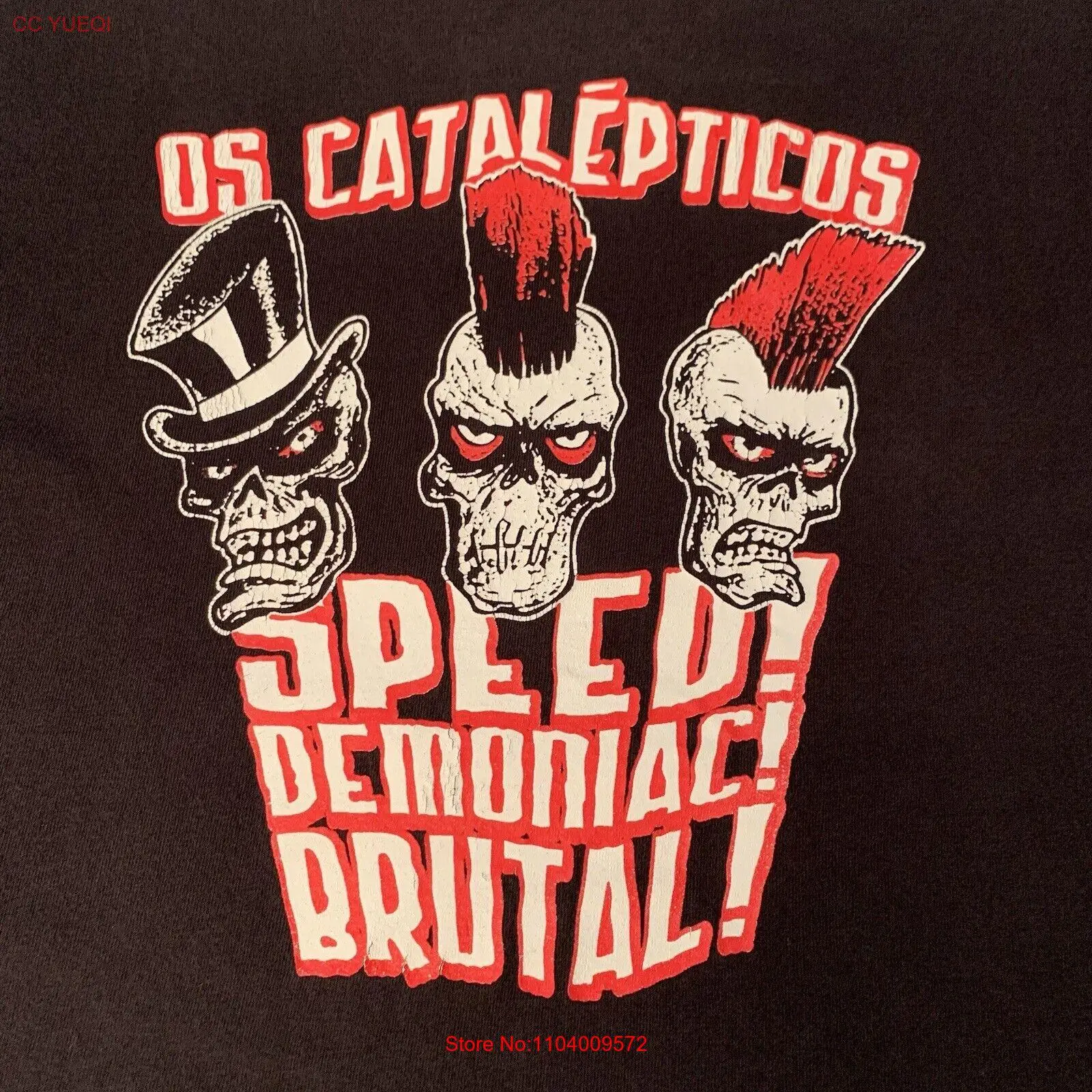 OS Catalepticos Speed! Demoniac! Brutal T Shirt Psychobilly Size S Small Brazil