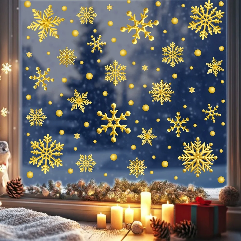Snowflake Christmas Window Stickers Xmas Decals for Home Shopping Mall Showcase Glass Door Decoration