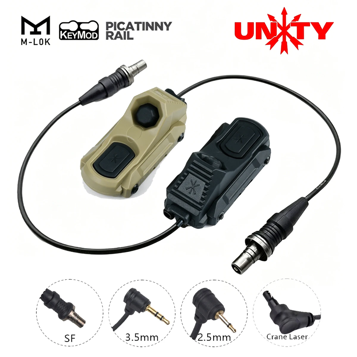UNITY AXON SF 2.5 3.5 L3 Plug Tactical Pressure Switch Dual Function Button Remote Control Line MLOK KEYMOD 20mm M300 M600 PEQ15