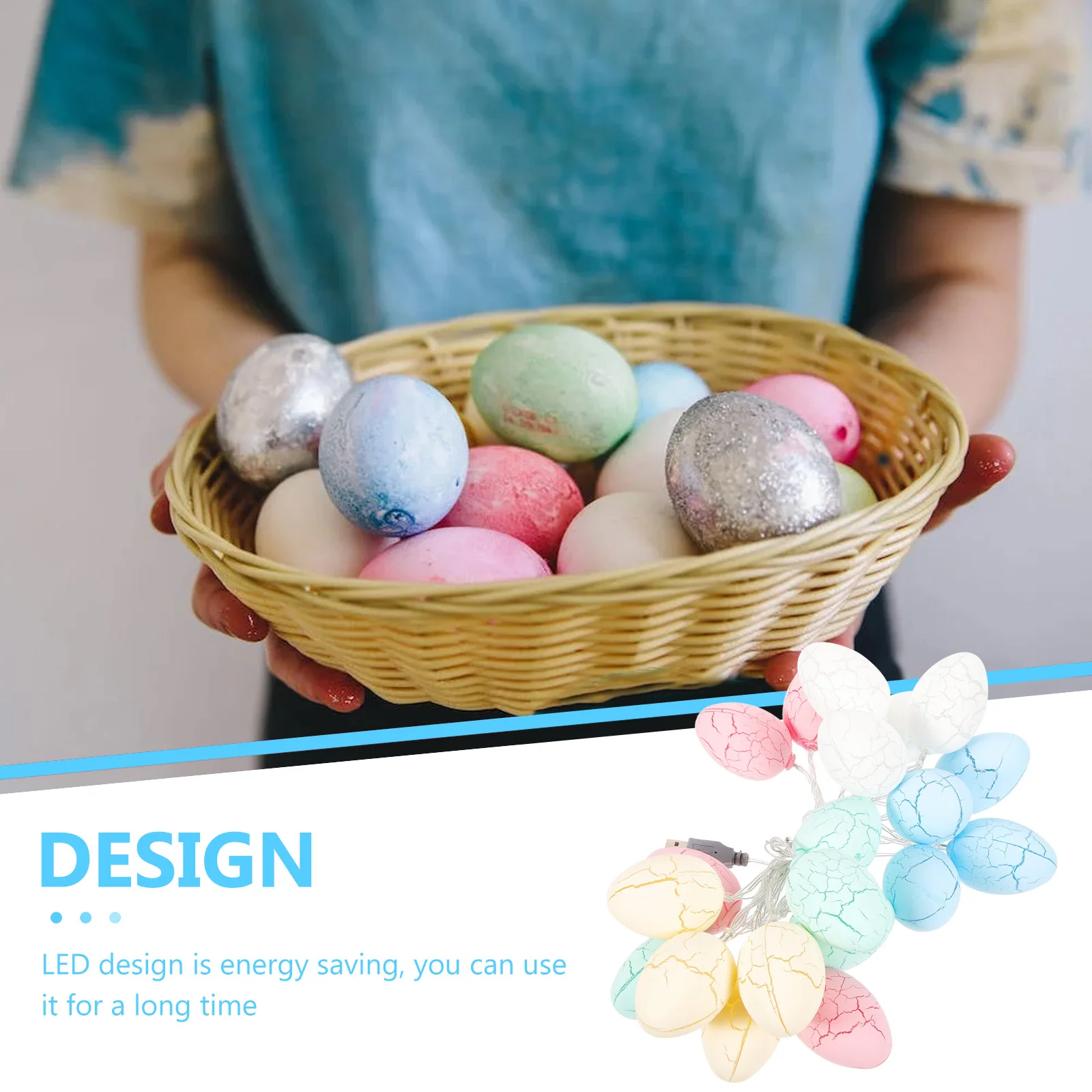 

Easter LED Cracked Grain Egg Light String Shell Lamp for Home Decoration Festive Atmosphere Energy Saving Design