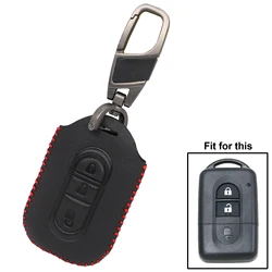For Nissan X-Trail Rogue Qashqai Tiida Pulsar Micra Pathfinder Navara NV200 Car Remote Key Cover PU Leather Fob Case W/ Keychain