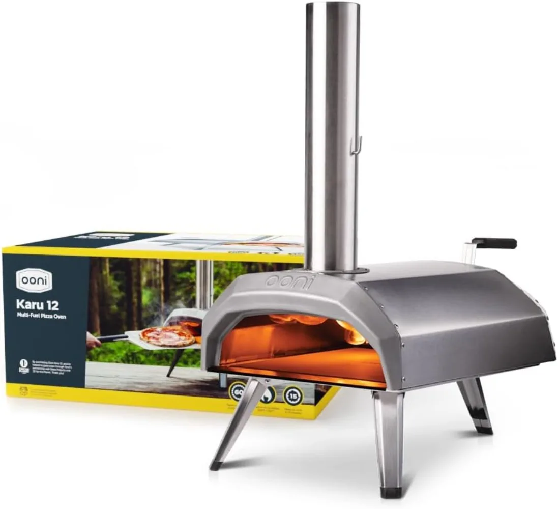 Ooni Karu 12 Multi-Fuel Outdoor Pizza Oven – Portable Wood and Gas Fired with  Stone, Outdoor Ooni