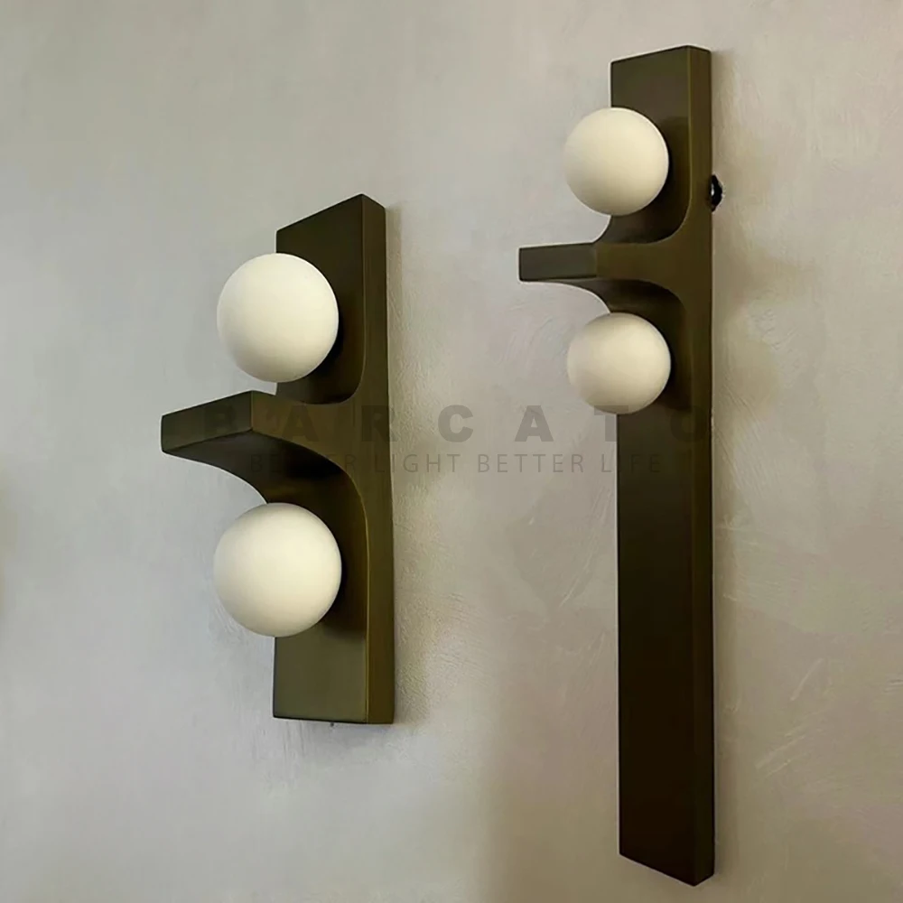 Lámpara de pared larga de Metal cepillado, candelabro de calidad al lado de la luz, decoración del hogar, minimalista, creativo, doble cabeza,