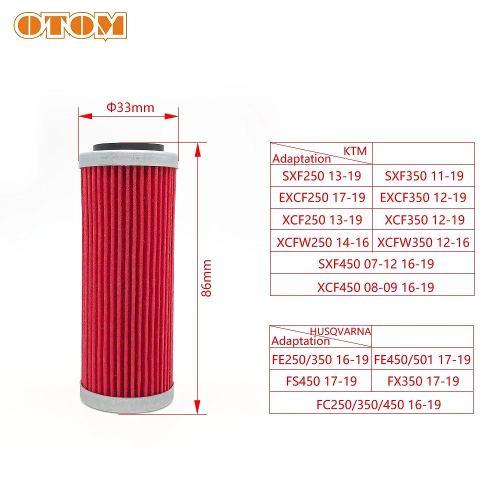 OTOM Motorcycle Oil Filter 77338005100 For KTM SX SXF EXC XCFW XCW SMR HUSQVARNA FE FC250 350 400 450 530 Engine Machine Filters