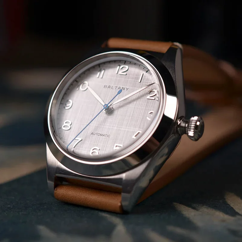 Baltany New 2025 Men's Automatic Mechanical Watch NH38 Sapphire Crystal Heat-Treated Blue Hands Stainless Steel Reloj Hombre