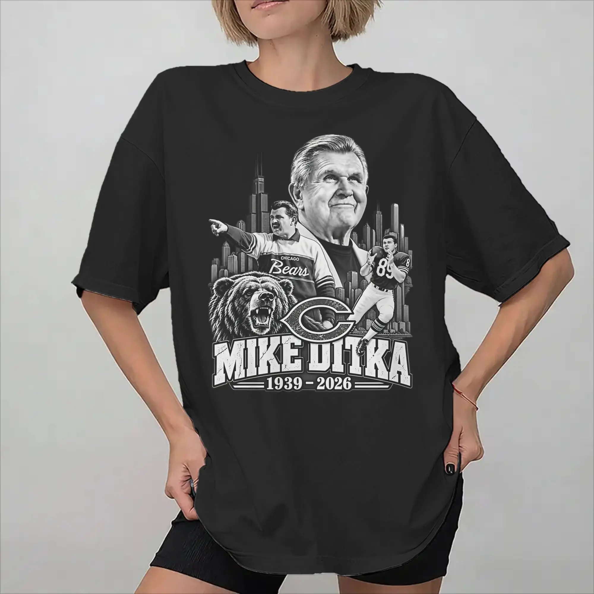 Graphic Printing RIP Mike Ditka  T Shirt For Unisex  Pure Cotton Tee Shirt Short Sleeve Clothes