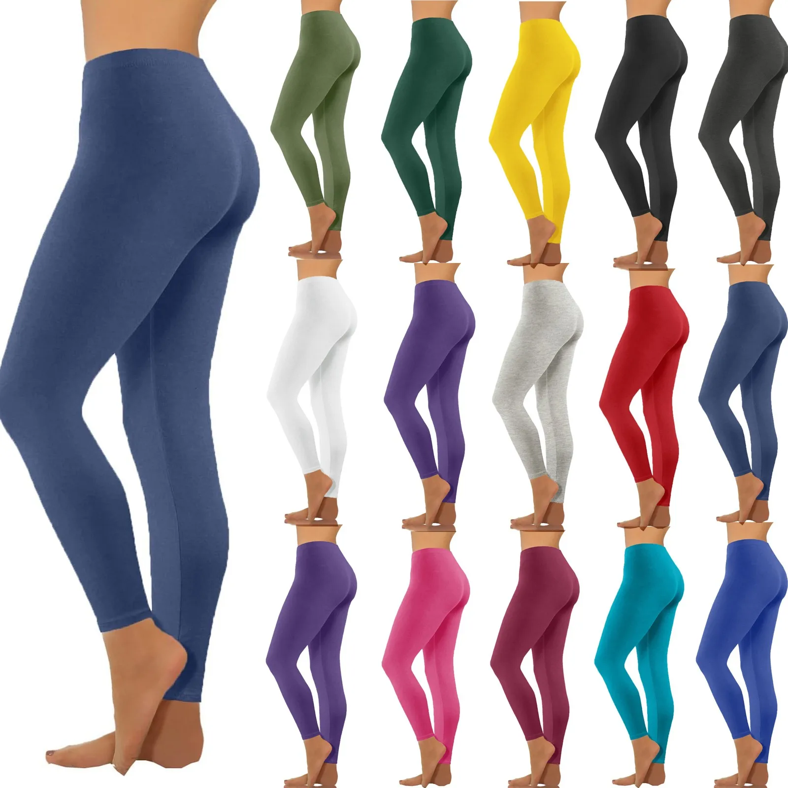 Leggings da donna a vita alta Leggings da donna Fitness senza cuciture Pantaloni da allenamento da palestra slim per il sollevamento dell'anca alla moda elastica alta