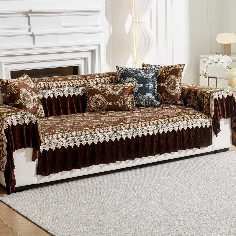 Sofa Cushion Four Seasons Universal High-grade Luxury Non-slip Cushion New Back Towel Cushion Cover Cloth Sofa Cover