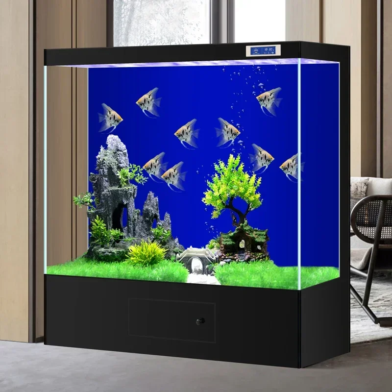 

Super White Fish Tank Customized Living Room Home Intelligent Ecological Landing Aquarium Screen Partition Wall