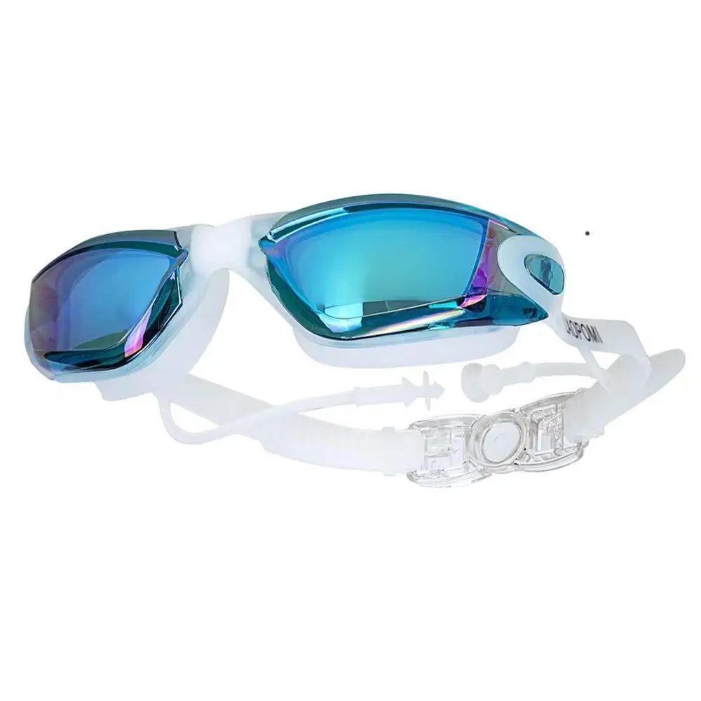 Gafas de natación para hombre y mujer, lentes de silicona antiniebla para miopía, tapón para los oídos, para buceo