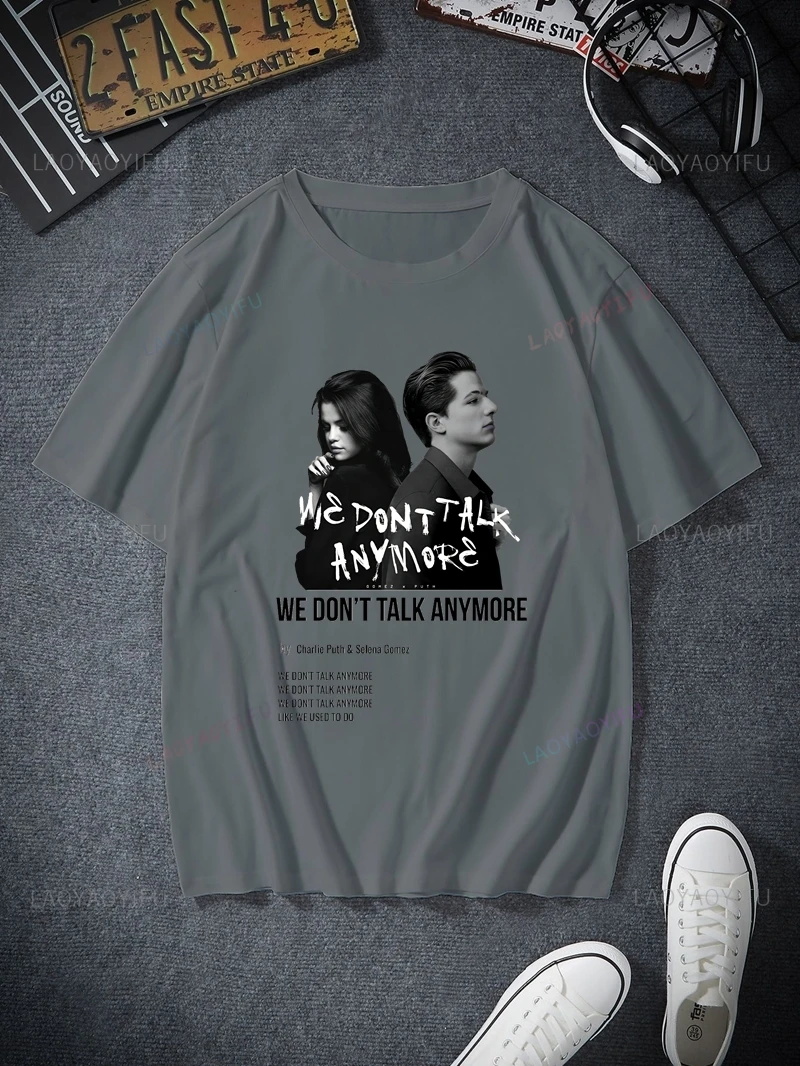 Charlie Puth Classic Poster Print T-shirt, Unisex Everyday Casual Streetwear, Spring/summer Fashion Short Sleeved Cotton Shirt