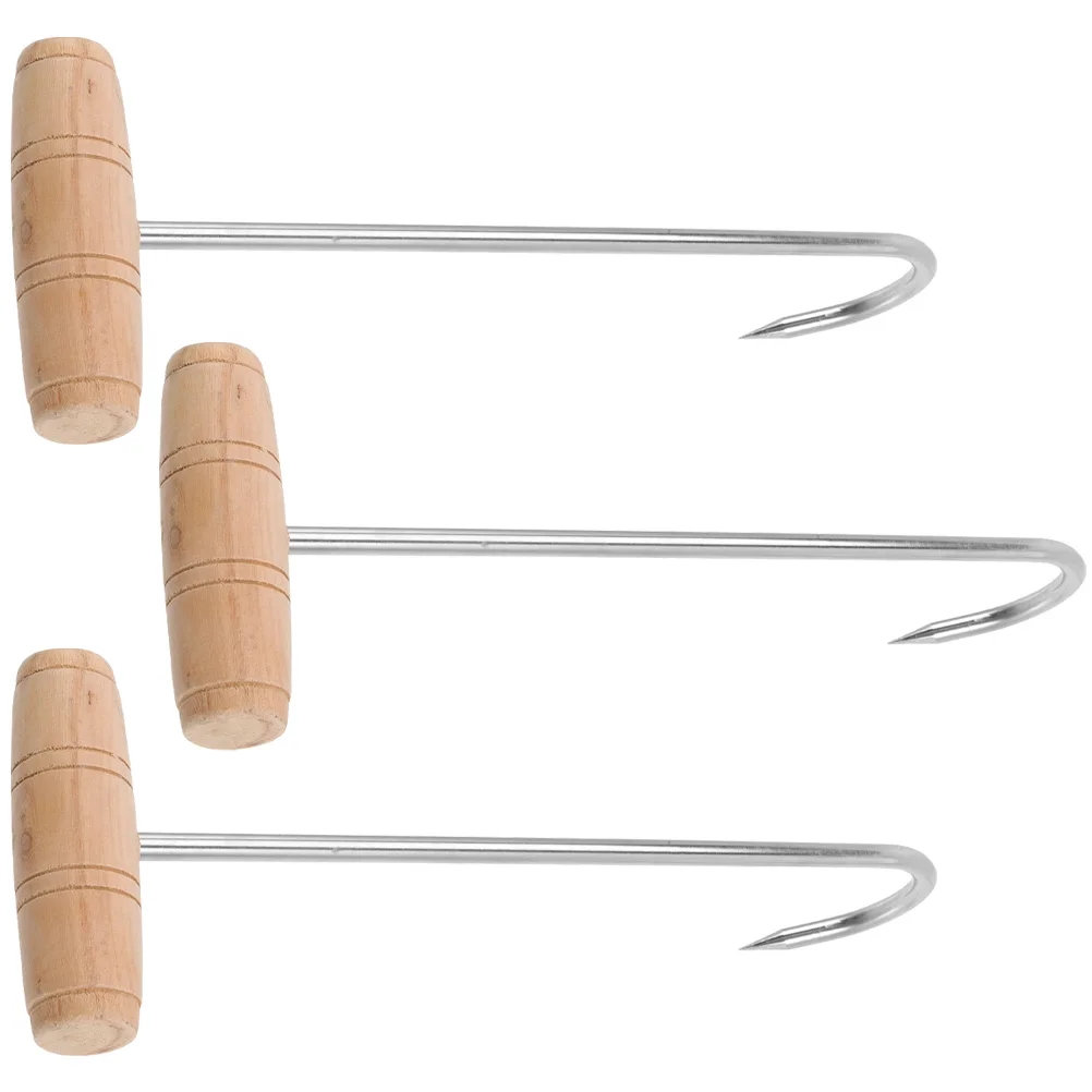 

3 Pcs Stainless Steel Puller Hook Lazy Shoe Helper Men Horns Handle Boot Pulls Hooks Lifters Aid Tool Travel
