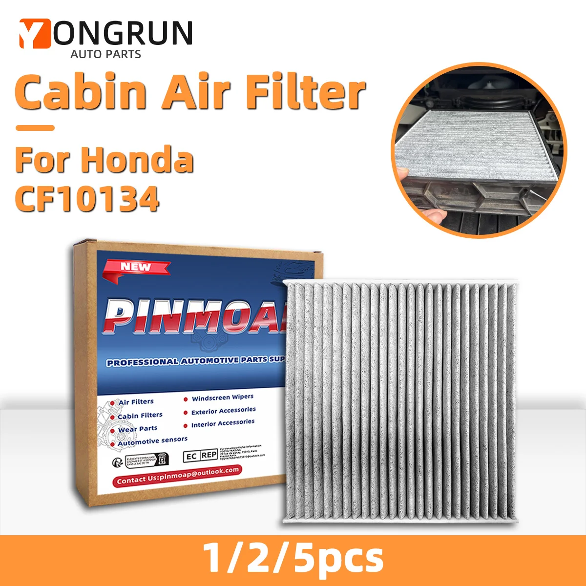 Innenraumluftfilter CF10134 Antibakteriell Passend für HONDA CIVIC CROSSTOUR CR-V ODYSSEY PILOT, 80219-SHJ-A01, 80292-SDA-407 – Detail 1