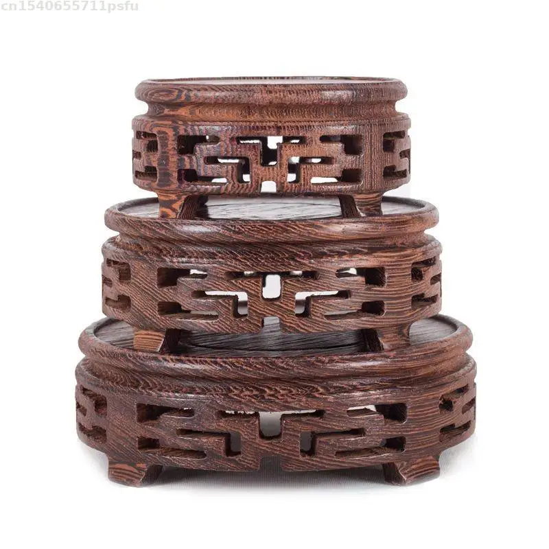 4 Types Standing Flower Wooden Base Vase Bonsai Plant Decorative Shelf Buddha Incense Display Stand Tea Sets Fish Tank Pedestal