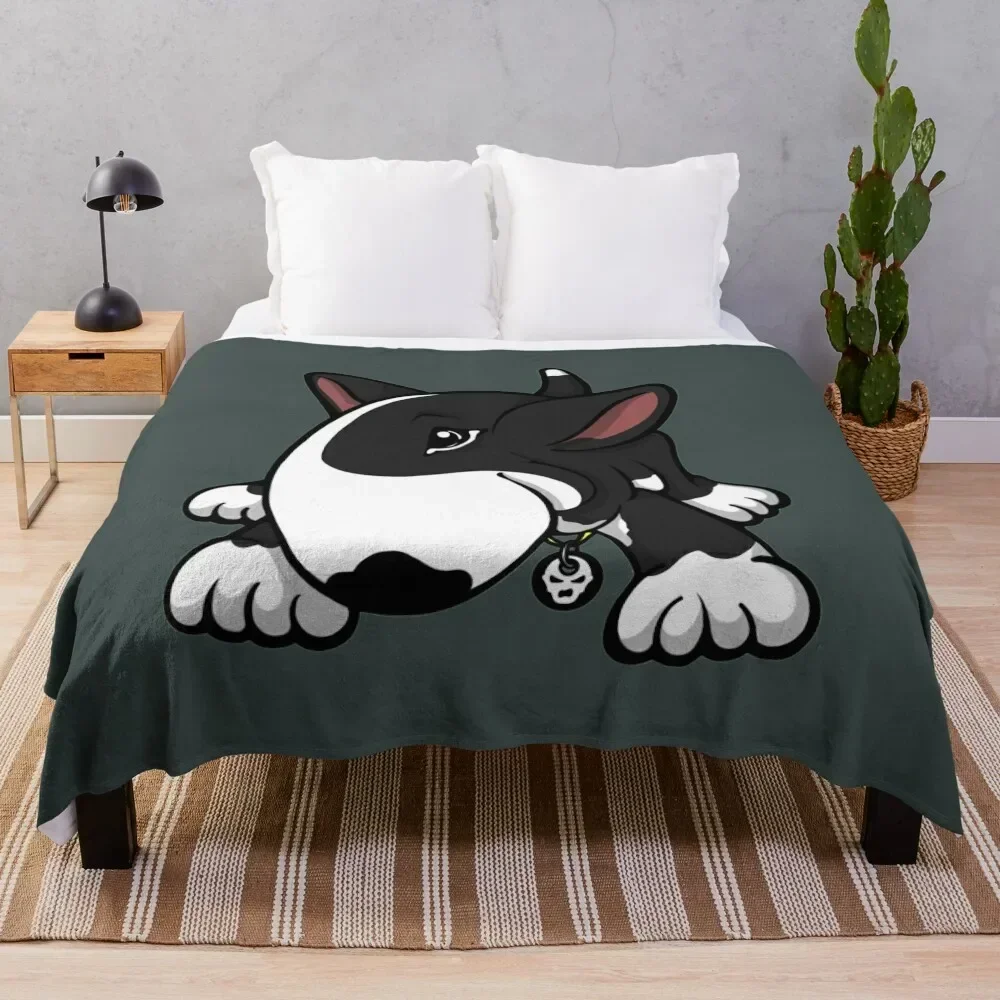 

Let's Play English Bull Terrier Black Throw Blanket Large Thermal Blankets