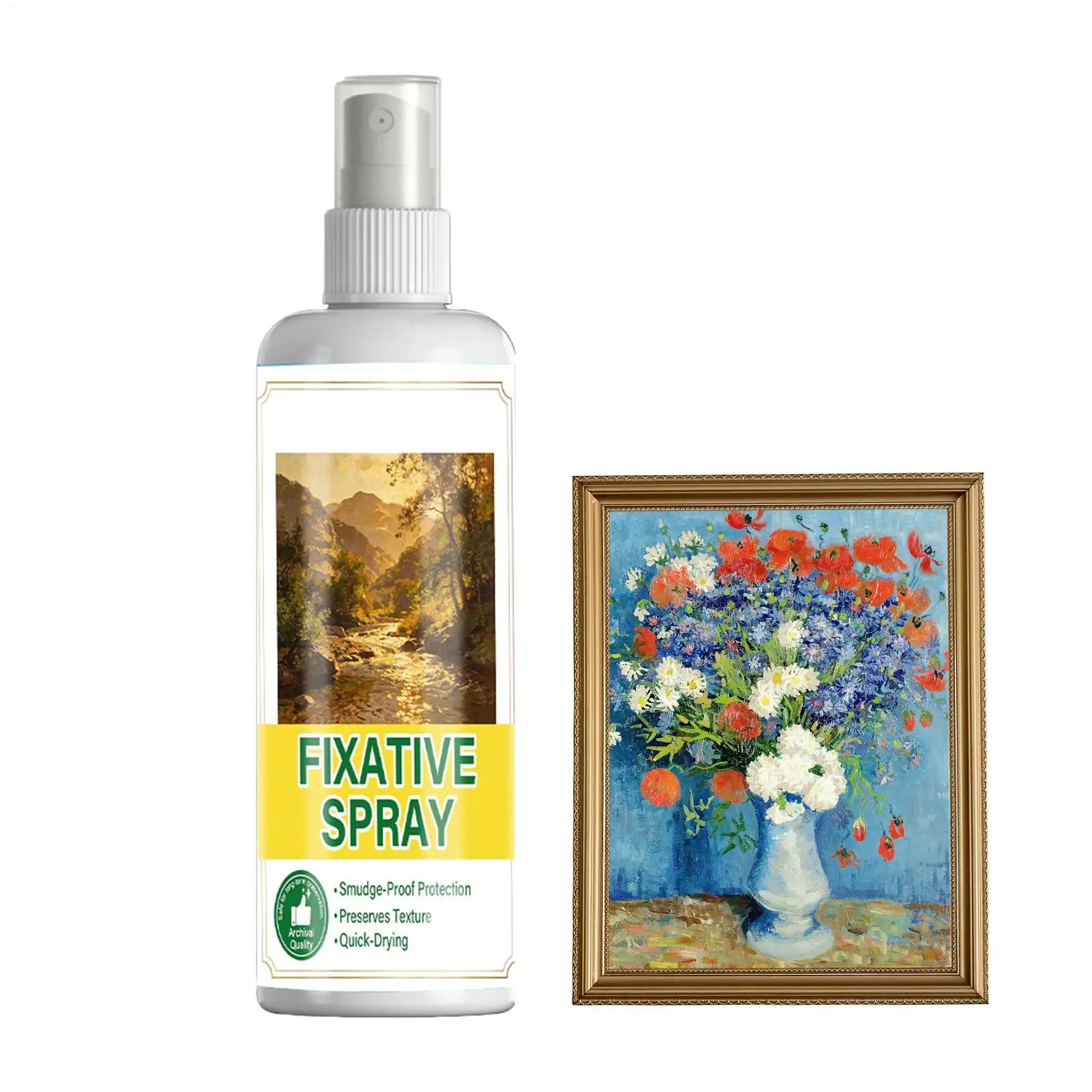 Fixative Spray for Art 120ml Paint Coating Oil Pastel Fixative Spray for Painting Crafts Art Wallpaper Acrylics Gouache Charcoal