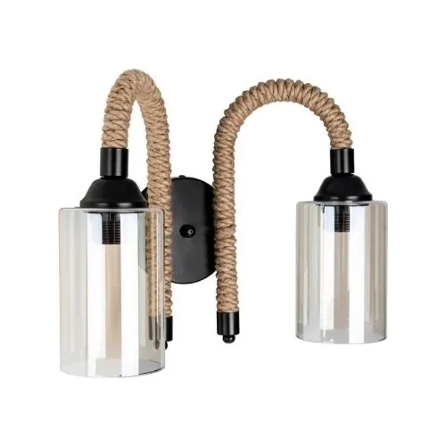 Penzcan – Applique en corde noire, éclairage Venus 2 Li, face vers le bas