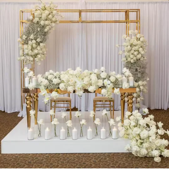 2PCS Wedding Hall Frame Props For Anniversary Backdrops, Wecome Sign, Banner Shelf Decoration, Flower Arch, Floral Balloon Stand