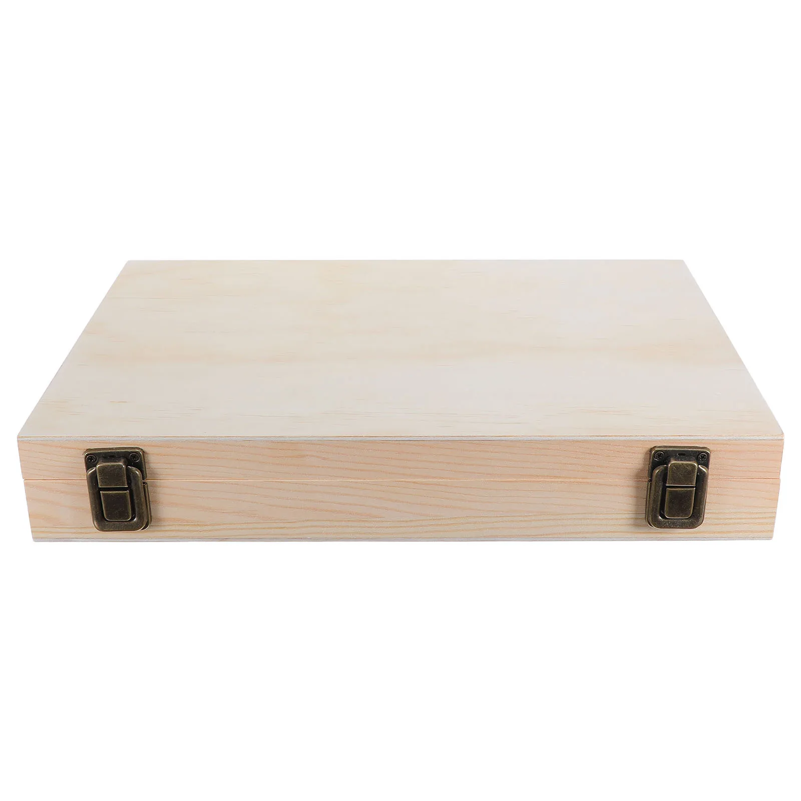 

Large Wood Box Solid Wood Craft Storage Chest For Diy Unfinished Trinket Organizer Hinged Lid Wooden Jewelry Keepsake Box -