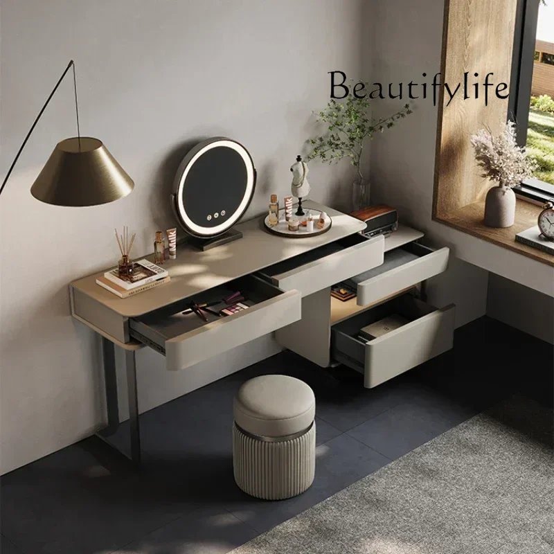 

Y45 Luxury Storage Wood Vanity Table Mirror Stool Luxury Bedroom Dresser Organizer Beauty Comfortable Schminktisch Trendy Furnit