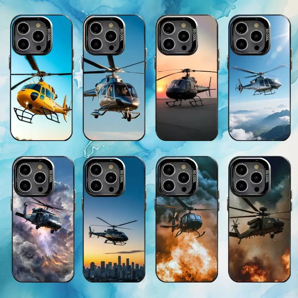

Helicopter Phone Case For iPhone17,16,15,14,13,12,11 Plus,Pro Max Black Candy Matte Shockproof Cover