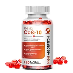 kexinsh COQ10 Capsules 100mg Coenzyme Q10 Capsules Provides Energy To Support Joint Health Promotes Cardiovascular Health Heart