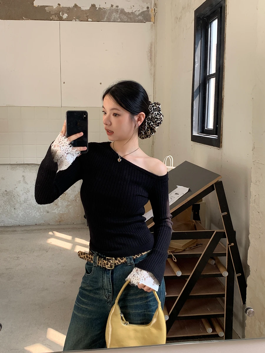 Bla Slim Fit Long Sve вязаный свитер женский весенне-осенний повседневный высококачественный свитер на голову G Red Person Gallery