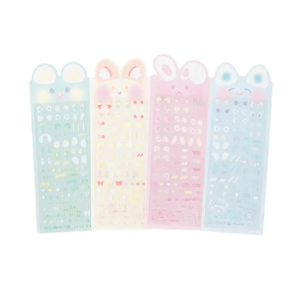 Korean Cute Rabbit Ear Blusher Sticker Kawaii PET DIY Decor Stickers Photo Card Album Kids Toy Sticker Gift