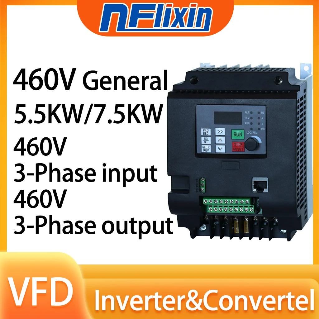 AC 460V Driver 3P Input to 3P Output Variable Frequency Inverter 2.2/4/5.5/7.5/11/15KW Frequency Drive for Motor Speed Control