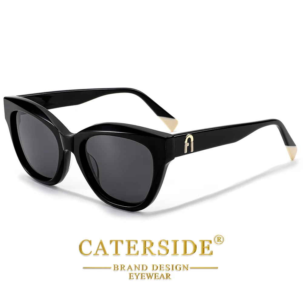 CATERSIDE Unisex Mode Polarisierte Sonnenbrille Acetatfaser Dicker Rahmen Reise Business Party Luxus Dekorative Brille UV400 – Detail 12